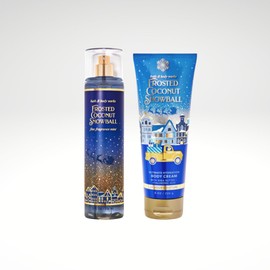 Bath & Body Frosted Coconut Snowball Gift Set - Fine Fragrance Body Mist Spray & Ultimate Hydration Body Cream, Full Size, 8 oz. each (Packaging May Vary)