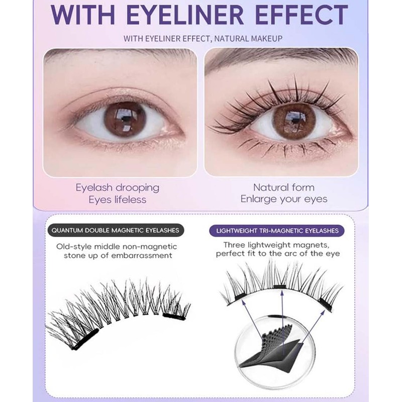 EZGHAR Enjuvie Magnetic Eyelashes, Magnetic Eyelashes with Applicator, 2024 New