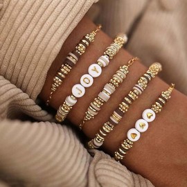 ZYFC Polymer Clay Beads Charms- 2414Pcs Flat Round Clay Beads for Jewelry Making Kit, Clay Bead Set for Bracelet Making Kit, Friendship Bracelet Kit, Letter Beads Kit for Custom Necklace