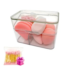 Esponjas de Maquillaje Rosas, Beauty Blender, 5 Esponja Facial y 3 Aplicadores para polvo, Make Up Sponge **Incluye isopos ecológicos de cortesía