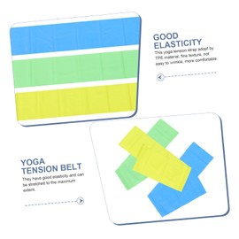 OATIPHO 3Pcs Yoga Resistance Band Stretching Workout Bands for Fitness Enhanced Elasticity for All Levels for Home and Gym Training Green Blue Yellow