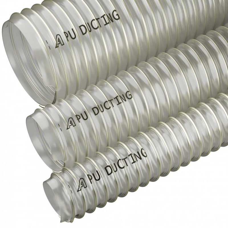 50mm Diameter Flexible Polyurethane Ducting Dust & Fume Extraction, Woodworking
