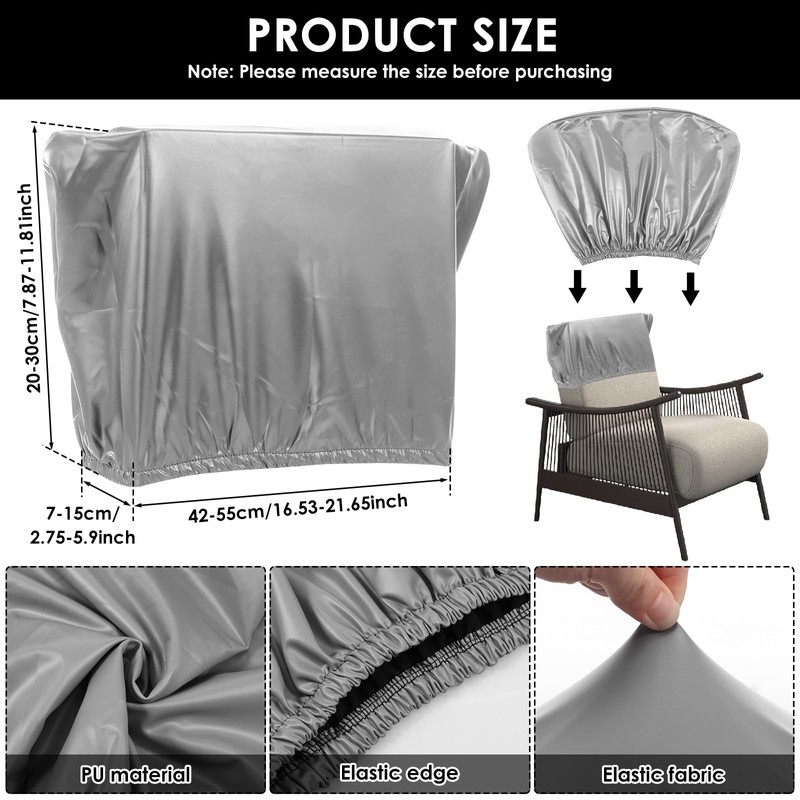 4Pcs Dining Chair Back Covers Stretch PU Kitchen Chair Protectors