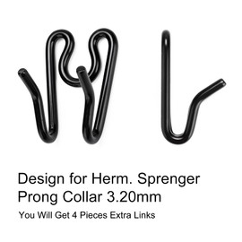 JIPIMON Dog Collar Extra Links Designed for Herm. Sprenger Collar (4 Pack) Steel Chrome Plated No Pull Dog Training Collar Links (3.20mm, Black)