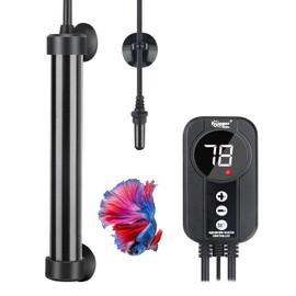 hygger Marine Aquarium Heater 100W,Titanium Heater with Digital LED Controller & Temperature Probe,Submersible Fish Tank Heater with Temperature Calibration,for Saltwater Freshwater Tank 15-20Gallon