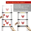 Telescoping Ladder, 10.5 FT Aluminum Lightweight Extension Ladder with 2