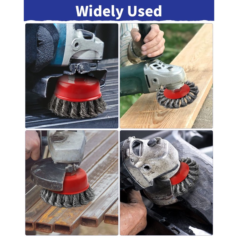 Rocaris Wire Wheel Cup Brush for Grinders, 8 Pack Wire
