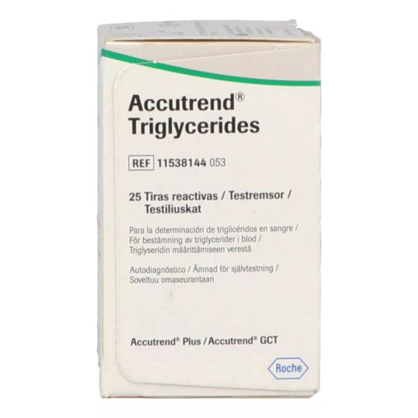 Accutrend Trigliceridos 25 Tiras Reactivas
