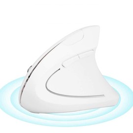 Hakeeta Ratón Vertical Inalámbrico, Óptico 1600DPI Ratón Ergonómico Inalámbrico Vertical para Juegos Sin demora para PC/Laptop(Blanco)