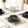 AmorArc Ceramic Dinnerware Sets, Wavy Rim Stoneware Plates and Bowls