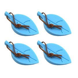 Door Stopper, Shunshi 4 Pack Heavy Duty Cute Leaf Style Rubber Door Stop Finger Protector, Anti-Skid and Durable Door Wedge, Flexible and Effective to Keep Door Open,for Home and Office. (Blue/)