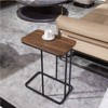 C Shaped End Table,Dorriss Small End Table MDF Black Walnut