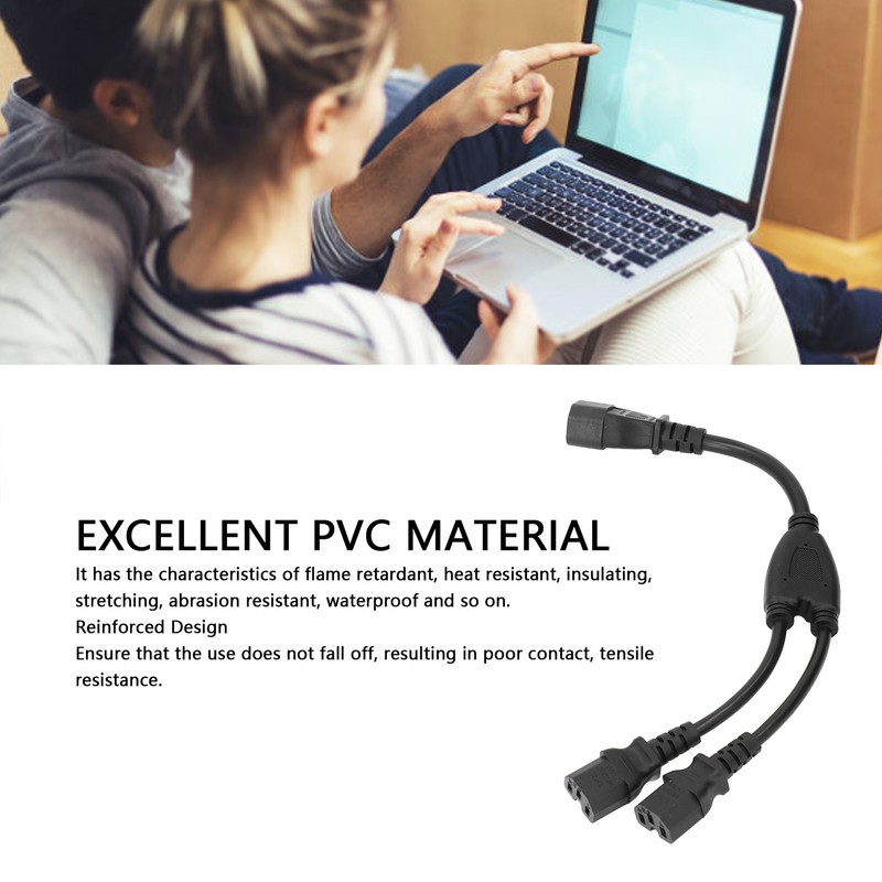 Power Cable Splitter Y Shape 30cm IEC320 C14 Male to