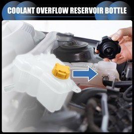 INFINAUTO Coolant Reservoir Water Expansion Tank, Engine Coolant Expansion Recovery Overflow Bottle W/Cap No.2S658K218BA for Ford Fiesta 2011-2012 White, 1 Set