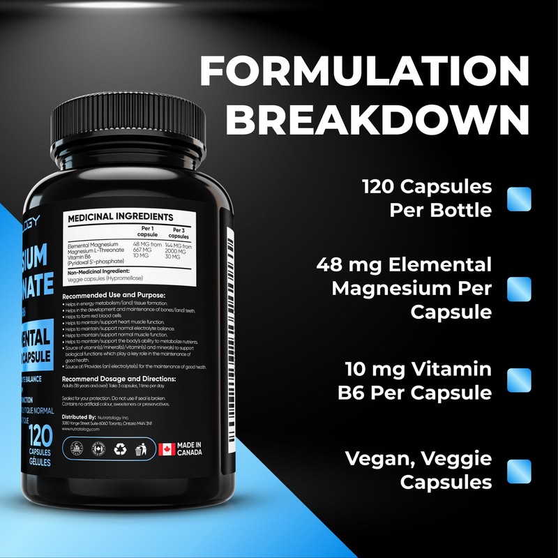 Magnesium L-Threonate + Vitamin B6 - Formulated To Help Support