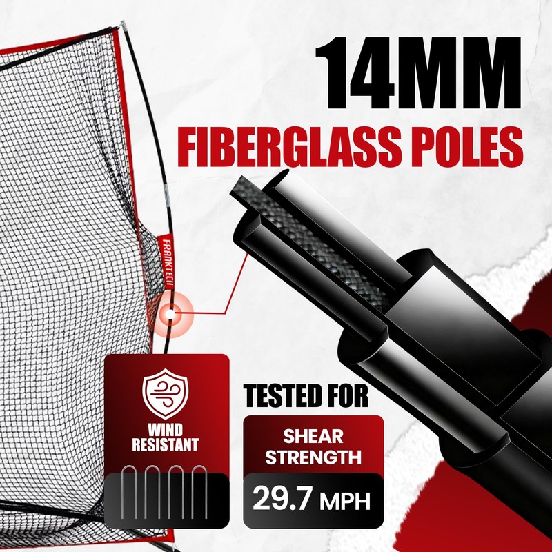 FRANKTECH Golf Net, 10x7ft Heavy Duty Practice Hitting Net for