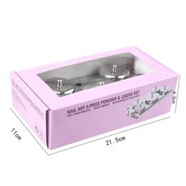 minkissy 5pcs Nail Art Crystal Cups Mini Manicure Liquid Containers Portable Stainless Steel Nail Cups for Mixing Acrylic Liquid Powder