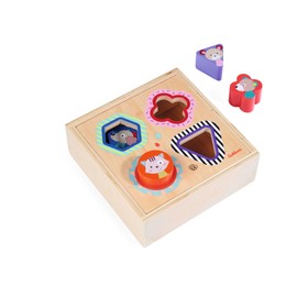 Eichhorn - Wooden Box Friends with 4 Plug-In Elements Shapes, 5 Pieces, 6 x 17 x 17 cm, 100% FSC Certified Birch Wood, from 1 Year
