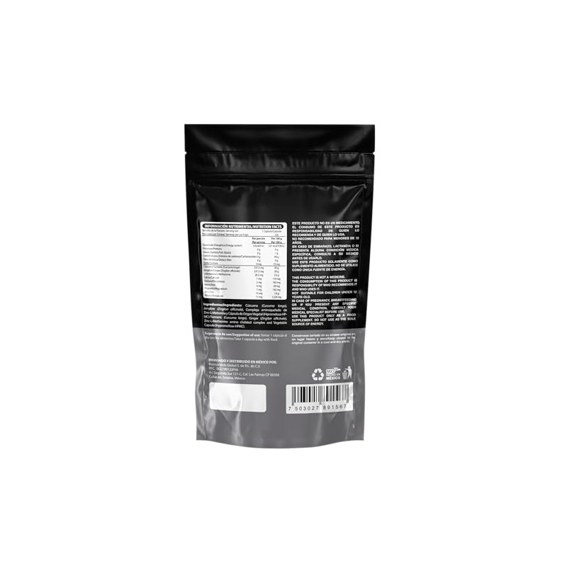 Wellthy Zinc Cúrcuma Jengibre 120 Cápsulas Optizinc Fórmula Patentada Alta
