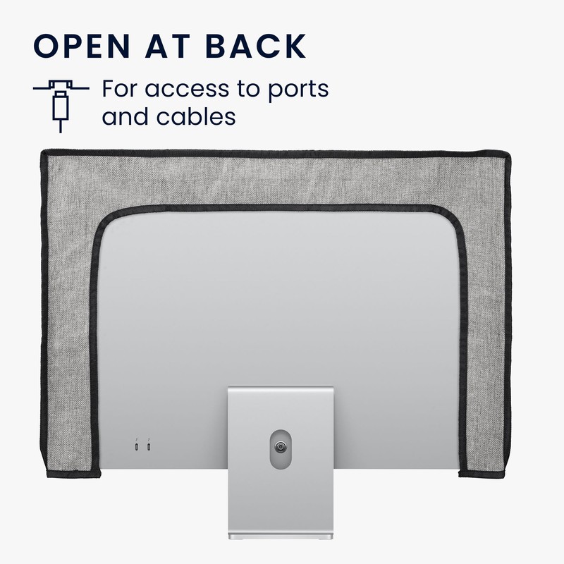 kwmobile Dust Cover for 31-32" Monitor - Linen Monitor Display