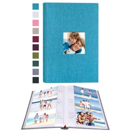 Mublalbum Photo Album 4x6 300 Photos Linen Cover with Memo Areas Photobook Pictures Book for Wedding Family Baby Vacation (Blue)