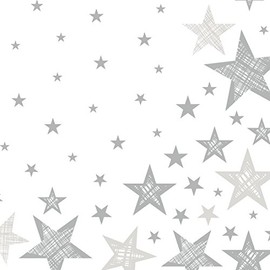 Duni Serviettes Shining Star White 33 x 33 cm, 20 pcs.