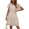Manydress Women’s Casual Summer Boho Dresses Chiffon Floral Print Ruffle