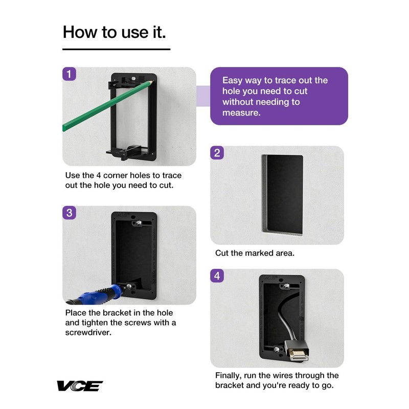 VCE Low Voltage Mounting Bracket (1 Gang, 5 Pack) for