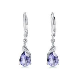 SEIYANG February Birthstone Earrings for Women Amethyst Earrings Teardrop Dangle Drop Earrings Birthday Anniversary Fine Jewelry for Women Girls