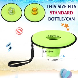 Honeydak Floating Drink Holder 4 Pieces Neoprene Floating Cooler Inflatable Drink Holder Floating Coaster Pool Drink Holder for Pool Party Water Fun(Green)