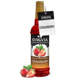 Syruvia Strawberry Syrup (25.4 fl oz) - Sweet Strawberry Bliss in a Bottle – Kosher, Gluten-Free, Ideal for Elevating Your Culinary and Beverage Adventures