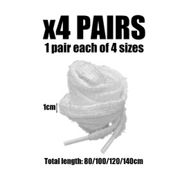 CVDYWDJIE 4 Pairs White Plush Shoelaces, Cute Sneaker Laces, Soft Shoelaces, Decorative Shoelaces, Shoelaces Replacement, Shoe Accessories, White