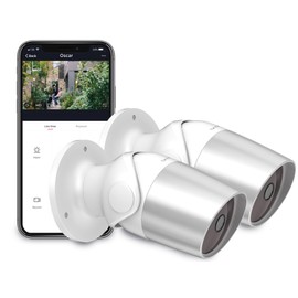 Time2 Oscar Wireless Outdoor 1080p Full HD CCTV Security Camera | 2 Way Audio with Night Vision | Sound and Motion Detection | Compatible with Alexa,Google Home & Clan Home Security (2 Pack)