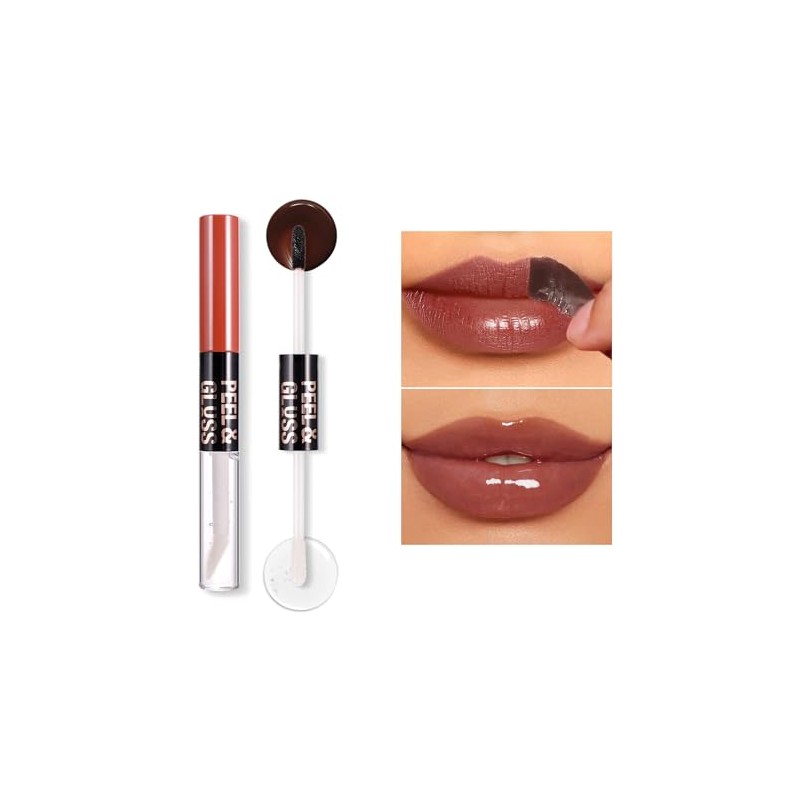 Labial Tipo Tinta Peel-Off Mate Doble Cabezal con Brillo, 07