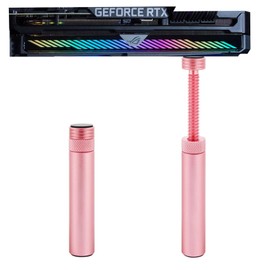 Aivalas GPU Support Bracket, Graphics Video Card Brace with Height Adjustable, Anti Sag Holder for Universal Graphics Card Sag, GPU Stand with Magnet and Rubber Pad, Pink