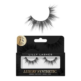 Lilly Lashes Pestañas Postizas Sintéticas de Lujo - Extensión de Pestañas de Longitud Completa 13mm - Look Natural - Volumen Natural - Forma Redonda  