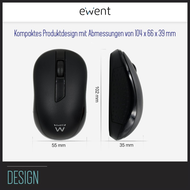 Ewent Wireless Mouse Wireless 1000dpi black