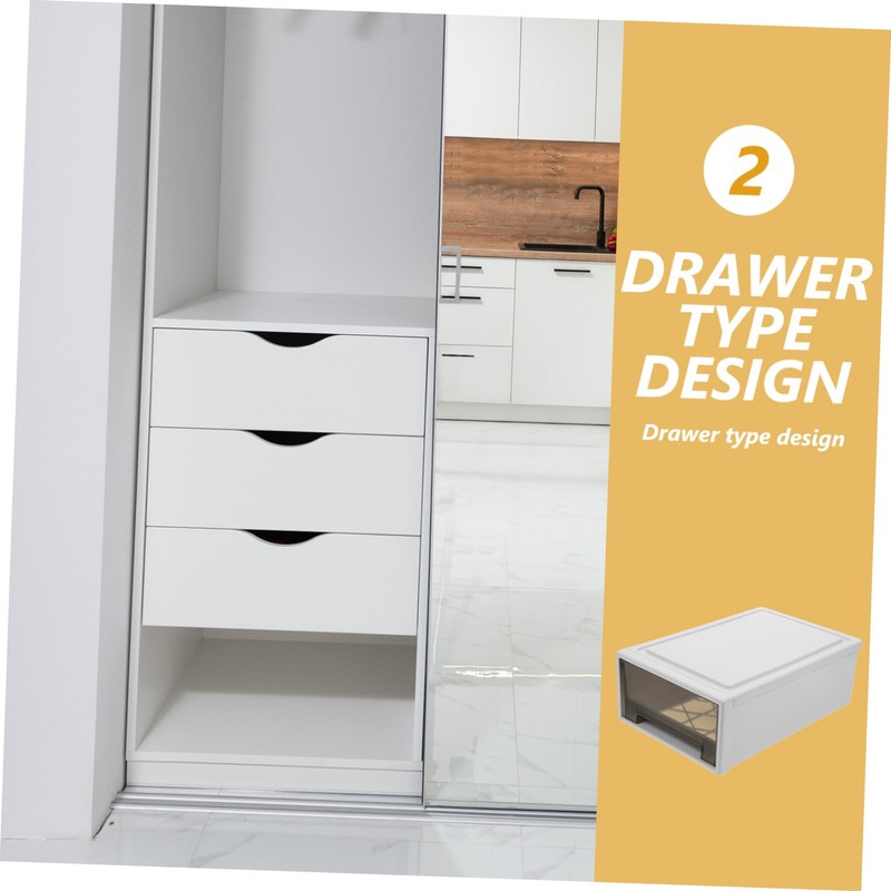 OHPHCALL Drawer Clothes Organizer Plastic Storage Bins Window Sturdy and