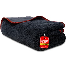 Towelogy X009 Microfibre Extra Large Car Drying Towel 60x100cm with Twisted Piles Rapid Drying - XXL Auto Towel Lint Free & Absorbent (1, XXL (60x100cm))