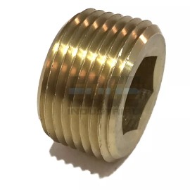 PRO-EDGE INDUSTRIAL BRASS COUNTERSUNK HEX PLUG MALE 3/4 NPT THREADS PIPE FITTING AIR WATER BOAT