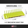 Hansen Global 3 Row Socket Holder, Hi-Viz Yellow, Pack of