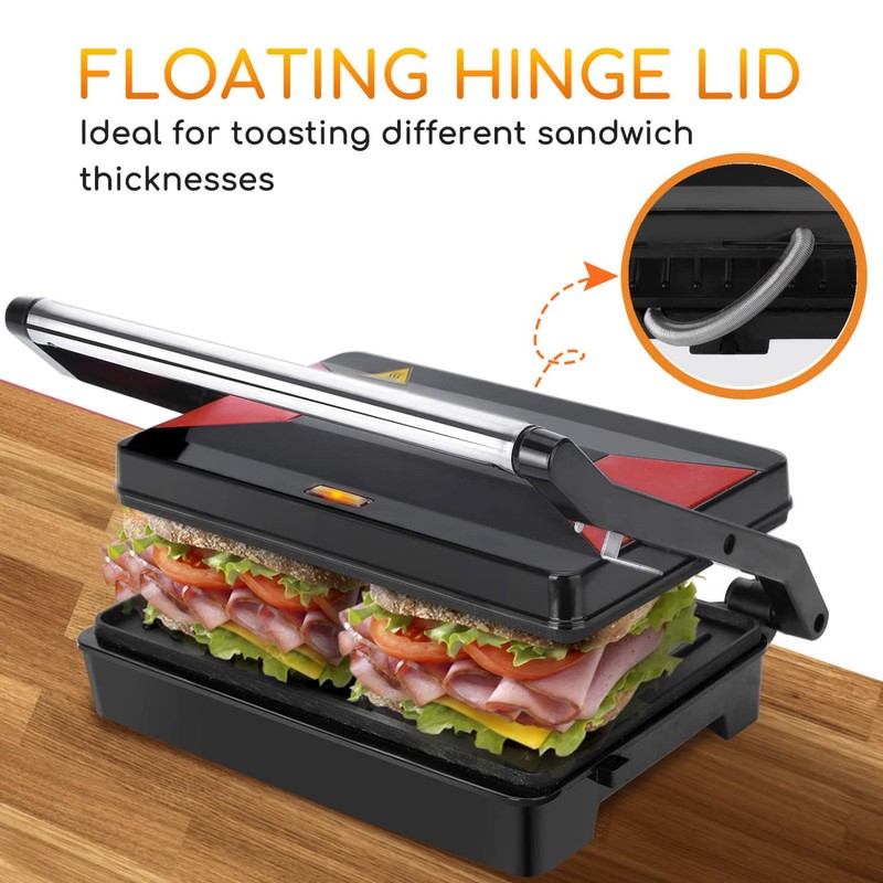 Panini Press Sandwich Maker, Aigostar 1000W Sandwich Press Grill with