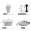 Lafuntar Camping Plate Bowl Cup Cutlery Set for 2, Folding