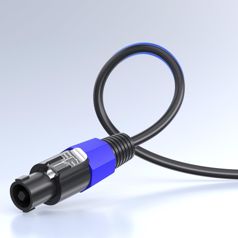 Jumwa 2pack Speakon to 1/4" TS Speaker Cables M-M for