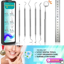CATACC PRO CATACC PRO Dental Tools, Dental Pick for Teeth Cleaning, Stainless Steel Hygiene Kit with Tooth Scraper Plaque Tartar Remover - with Case