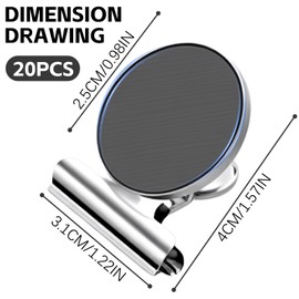 12 Stück Magnetische Metall Klammer, 31mm Kühlschrankmagnet Clip, Dellyy Kühlschrankmagnet mit Clip, Magnete mit Klammern Extra Stark, Magnete mit Klammern, für Whiteboard,Kühlschrank,Büro,Fotos