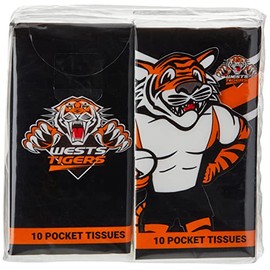 NRL West Tigers Mascot Pocket Tissues (Pack of 4)