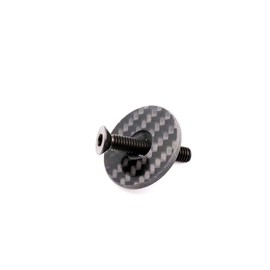 Top A-Head Carbon Stem Headset Cap 1 1/8 Inch with Titanium Screw 3k (Glossy)