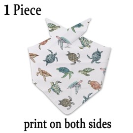 JXGZSO 1 Piece Sea Turtle Puppy Bandana Ocean Animal Dog Scarf Ocean Life Gift Summer Bandana (Turtle Dog)
