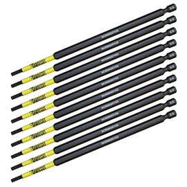 10 x SabreCut SCRH25152_10 152mm H2.5 Hex Magnetic Impact Screwdriver Driver Bits Set Single Ended Heavy Duty Compatible with Dewalt Milwaukee Bosch Makita and Others
